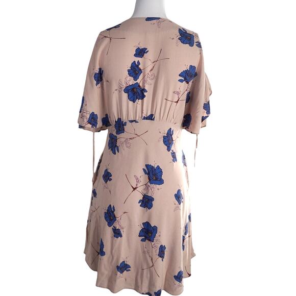 Free People Floral Dress - Size 8 - Tan and Blue - Picture 3 of 6